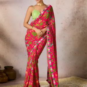 Gilded Bloom – Banarasi Saree with Floral Jaal Design