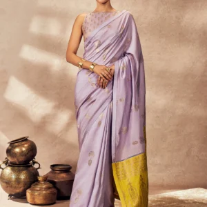 Twilight Muse – Embroidered Georgette Saree with Mirror Work