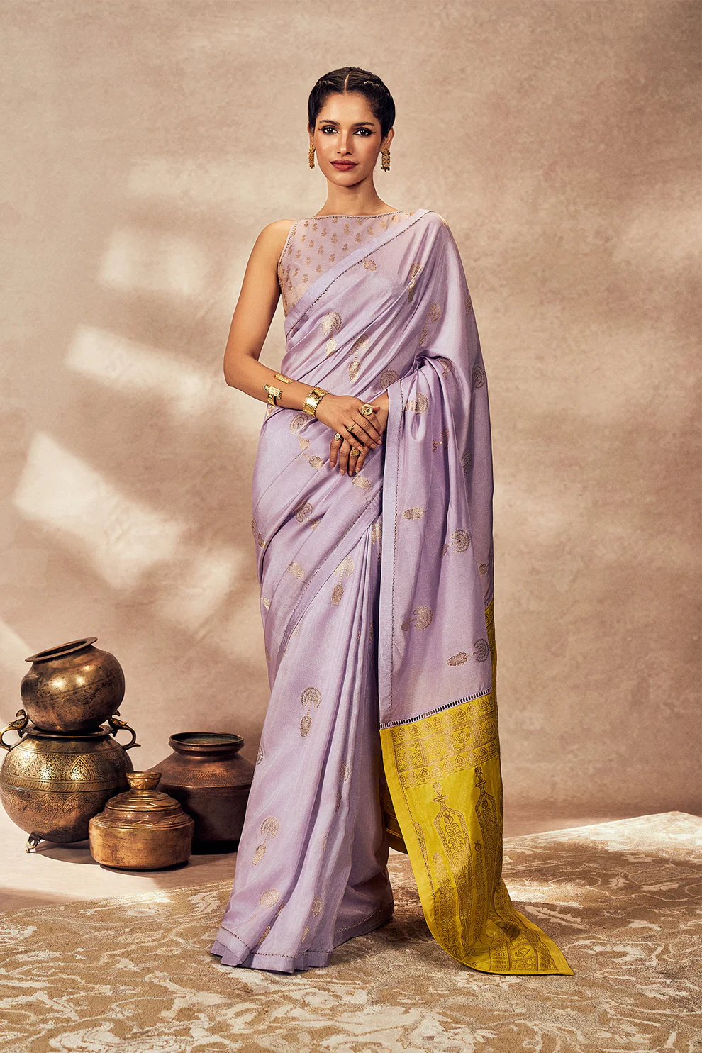 Twilight Muse – Embroidered Georgette Saree with Mirror Work