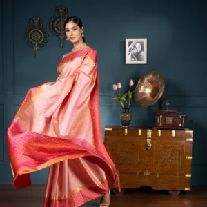 Golden Whisper – Pure Chanderi Silk Saree with Handwoven Buttas