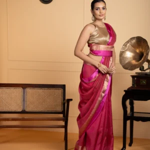 Dewdrop Elegance – Chanderi Cotton Saree in Soft Pastels