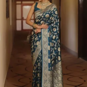 Royal Reverie – Pure Banarasi Silk Saree with Zari Work