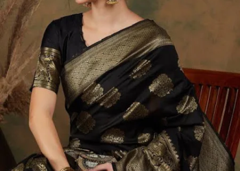 Moonlit Gold – Banarasi Georgette Saree with Antique Zari